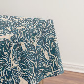 Elegant Teal Botanical Swirl Seamless Pattern Tischdecke (Beispiel)