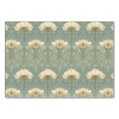 Elegant Teal Floral Border Tischnummer (Rückseite)