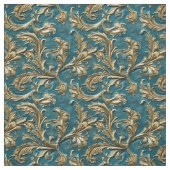 Elegant teal gold tooled leather  stoff (Muster)