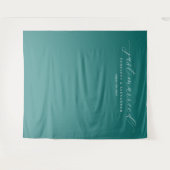 Elegant Teal Just Married Wandteppich (Vorderseite (Horizontal))