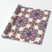 Elegant Teal & Maroon Floral Pattern Wrapping Geschenkpapier (Ungerollt)