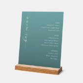 Elegant Teal Minimalist Bar Menu Acrylschild (Winkel)