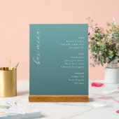 Elegant Teal Minimalist Bar Menu Acrylschild (Hochzeit)