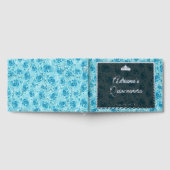 Elegant Teal Rose Floral Quinceanera Silver  Gästebuch (Voll)