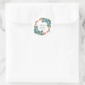 Elegant Teal Rose & Orange Daisey Wedding Runder Aufkleber (Tasche)