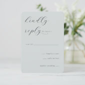 Elegant Teal RSVP Card Karte (Stehend Vorderseite)