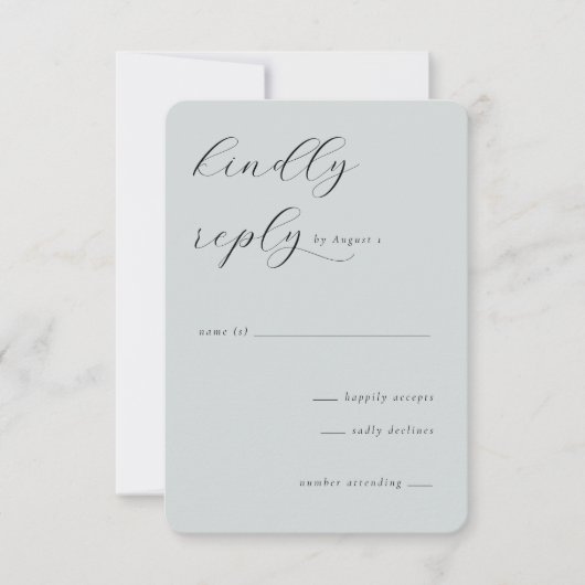 Elegant Teal RSVP Card Karte (Vorderseite)