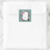 Elegant Teal Satin and Blush Bow Sticker (Tasche)