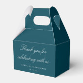 Elegant Teal Script Wedding Custom Thank You  Geschenkschachtel (Vorderseite)
