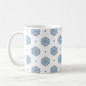Elegant Teal Snowflake Pattern Monogram Holiday Kaffeetasse (Links)