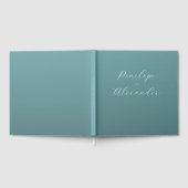 Elegant Teal Star Confetti Gästebuch (Voll)