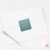 Elegant Teal Thank You Card Quadratischer Aufkleber (Umschlag)