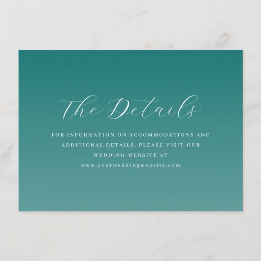 Elegant Teal Typographic Begleitkarte (Vorderseite)