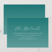 Elegant Teal Typographic Begleitkarte (Vorne/Hinten)