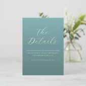 Elegant Teal Typographic Invite Begleitkarte (Stehend Vorderseite)