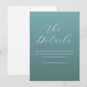 Elegant Teal Typographic Invite Begleitkarte (Vorne/Hinten)