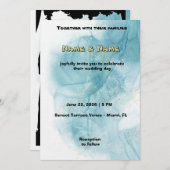 Elegant Teal Watercolor Wedding Invitation Einladung (Vorne/Hinten)