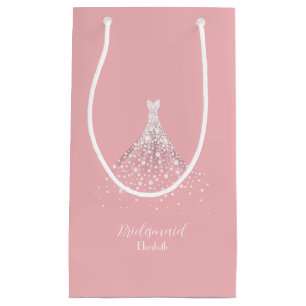 Elegant Team Bride Diamond Dress Pink Kleine Geschenktüte
