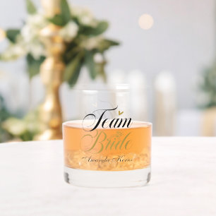 Elegant Team Bride fügen Namen Wedding hinzu Whiskyglas