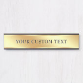 Elegant Template Custom Text Gold Office School Türschild (Vorderseite )