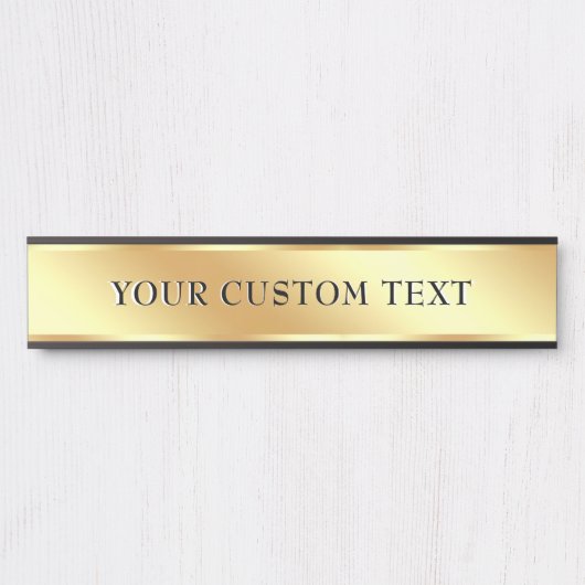 Elegant Template Custom Text Gold Office School Türschild (Vorderseite )