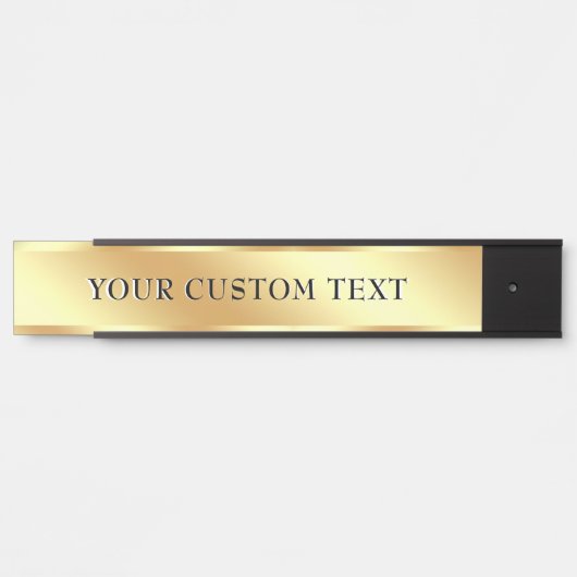 Elegant Template Custom Text Gold Office School Türschild (Vorderseite )