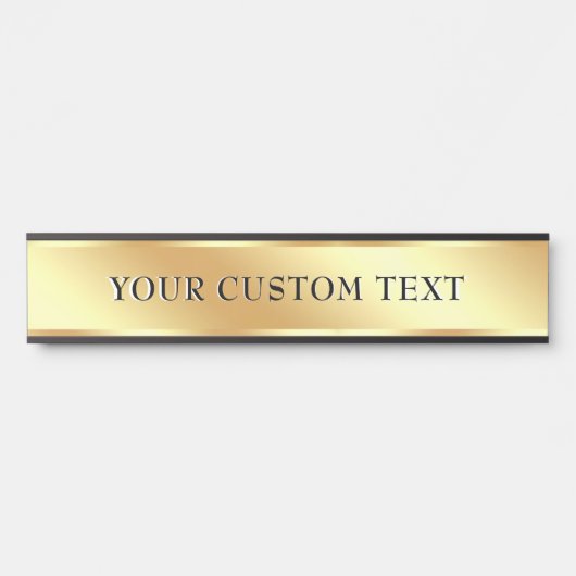 Elegant Template Custom Text Gold Office School Türschild (Vorderseite )