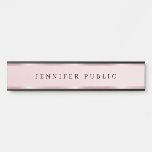 Elegant Template Luxury Rose Gold Glamour Custom Türschild (Vorderseite )