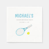 Elegant Tennis Birthday Paper Napkin Serviette (Vorderseite)