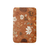 Elegant Terra Cota Pumpkin Herbst Blumenmuster Badematte (Vorderseite Vertikal)