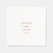 Elegant Terra Cotta Script Wedding Serviette (Vorderseite)