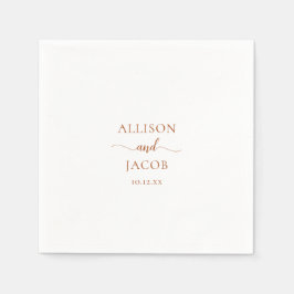 Elegant Terra Cotta Script Wedding Serviette