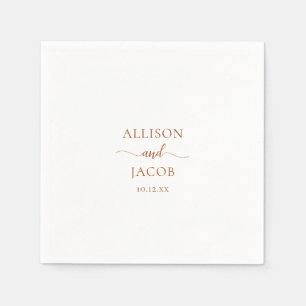 Elegant Terra Cotta Script Wedding Serviette