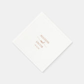 Elegant Terra Cotta Script Wedding Serviette (Ecke)