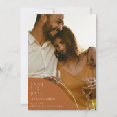 Elegant Terracotta 2 Foto Wedding Save the Date (Vorderseite)