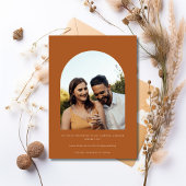 Elegant Terracotta 2 Foto Wedding Save the Date