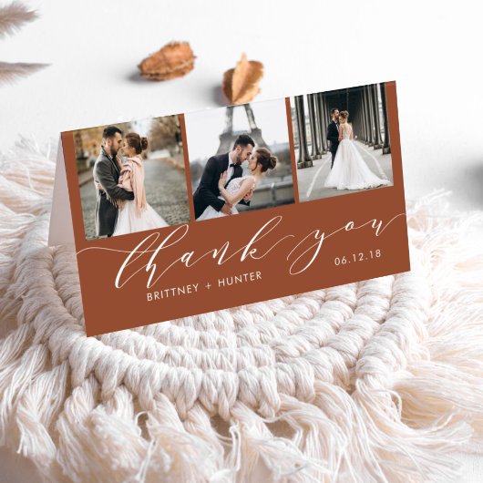 Elegant Terracotta 3 Foto Collage Vielen Dank