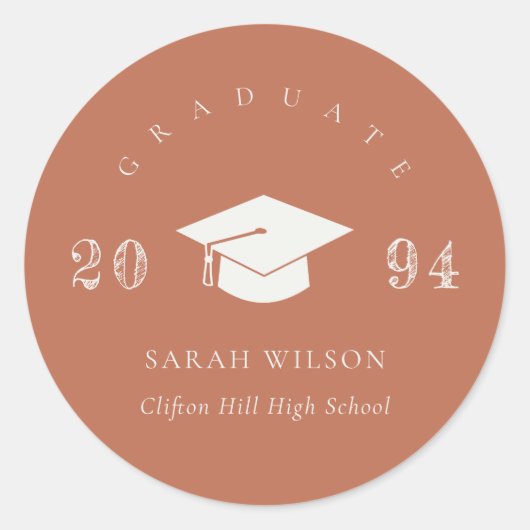 Elegant Terracotta auf dem Monte Tamaro Runder Aufkleber (Vorderseite)