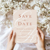 Elegant Terracotta & Beige Monogram Wedding Save The Date
