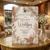 Elegant Terracotta Boho Chic Wedding Einladung