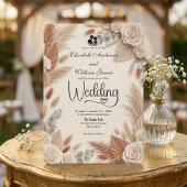 Elegant Terracotta Boho Chic Wedding Einladung