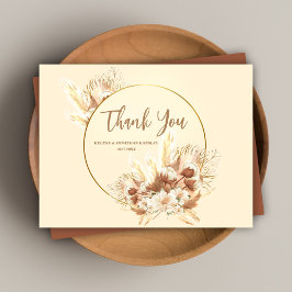 Elegant Terracotta Boho Floral Wedding Vielen Dank Postkarte