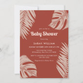 Elegant Terracotta Boho Verlasse Baby Shower Einladung (Vorderseite)