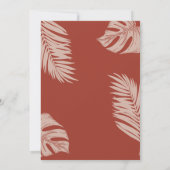 Elegant Terracotta Boho Verlasse Baby Shower Einladung (Rückseite)