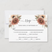 Elegant Terracotta Boho Wedding RSVP Card Karte (Vorderseite)