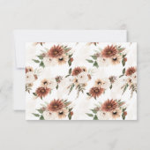 Elegant Terracotta Boho Wedding RSVP Card Karte (Rückseite)