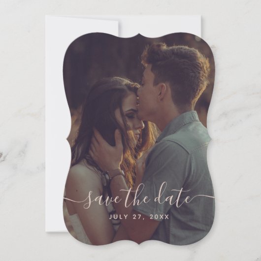 Elegant Terracotta Calligraphy Save the Date Einladung (Vorderseite)