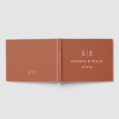 Elegant Terracotta Chic Monogram Wedding Gästebuch (Voll)