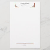 Elegant Terracotta Corner— with Footer Stationery Briefpapier (Vorderseite)