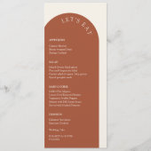 Elegant Terracotta & Cream Lasst uns Arch Wedding  Menükarte (Vorderseite)